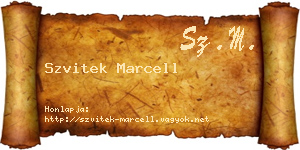Szvitek Marcell névjegykártya